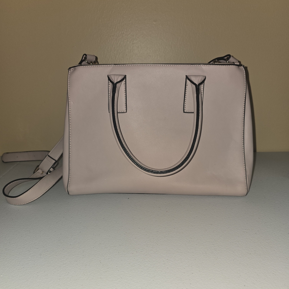 Charming Charlie Pink Structured Tote Bag Gold-tone Hardware Satchel Purse Work